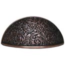 Notting Hill [NHBP-859-AC] White Metal Cabinet Cup Pull - Saddleworth - Antique Copper Finish - 3" Centers - 3 5/8" L
