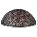 Notting Hill [NHBP-859-BZ] Solid Bronze Cabinet Cup Pull - Saddleworth - Antique Bronze Finish - 3" Centers - 3 5/8" L