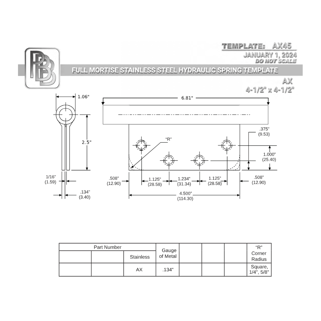 PBB AX45 Door Closer Hinge