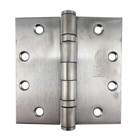 PBB Architectural [BB514545630] Stainless Steel Door Butt Hinge - Ball Bearing - Full Mortise - Standard Weight - Square Corner - Brushed Finish - 4 1/2&quot; H x 4 1/2&quot; W