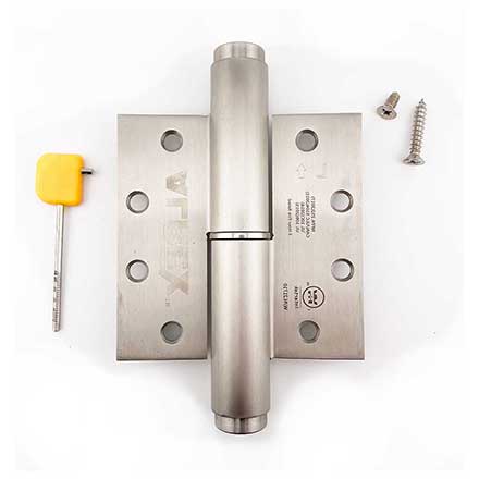 PBB Architectural [AX-R21S45630] ALREX Stainless Steel Hydraulic Door Closer Hinge Set - 2 Hinge &amp; 1 Dummy - Full Mortise - Square Corner - Right Hand - Brushed Finish - 4 1/2&quot; H x 4 1/2&quot; W