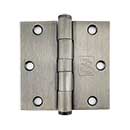 PBB Architectural [PB813535647] Steel Door Butt Hinge - 5 Knuckle Plain Bearing - Button Tip - Square Corner - Antique Nickel Finish - Each - 3 1/2&quot; H x 3 1/2&quot; W