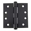 PBB Architectural [PB514040800] Stainless Steel Door Butt Hinge - 5 Knuckle Plain Bearing - Button Tip - Square Corner - Black Finish - Each - 4" H x 4" W
