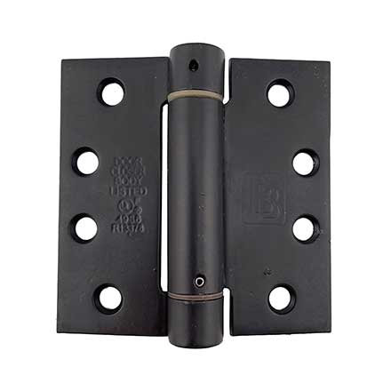 PBB Architectural [SP514040800] Stainless Steel Door Spring Hinge - Full Mortise - Standard Weight - Square Corner - Black Finish - 4&quot; H x 4&quot; W