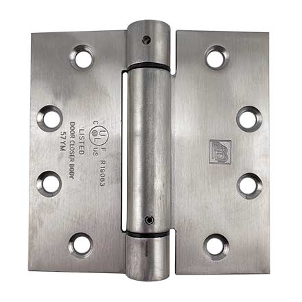 PBB Architectural [SP514545630] Stainless Steel Door Spring Hinge - Full Mortise - Standard Weight - Square Corner - Brushed Finish - 4 1/2&quot; H x 4 1/2&quot; W