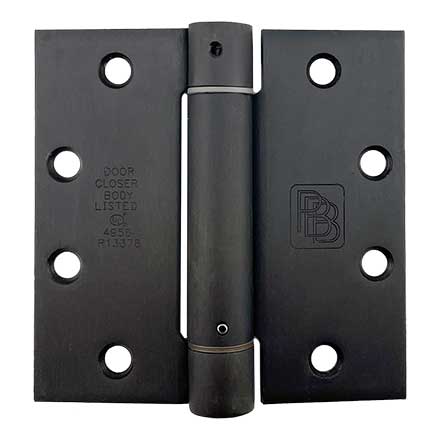 PBB Architectural [SP51743] Stainless Steel Door Spring Hinge - Full Mortise - Standard Weight - Square Corner - Oil Rubbed Bronze Finish - 4 1/2" H x 4 1/2" W