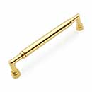 RK International [PH-4880-ULB] Solid Brass Appliance/Door Pull Handle - Cylinder Middle - Polished Brass Unlacquered Finish - 12" C/C - 13 1/32" L