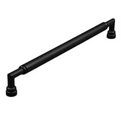 RK International [PH-4881-BL] Solid Brass Appliance/Door Pull Handle - Cylinder Middle - Flat Black Finish - 18&quot; C/C - 19 3/32&quot; L