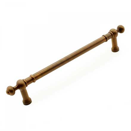 RK International [PH-4622-AE] Solid Brass Appliance/Door Pull Handle - Plain w/ Decorative Ends - Antique English Finish - 12" C/C - 14 3/4" L