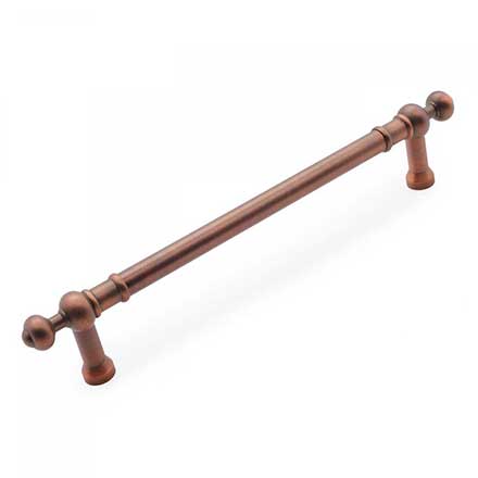 RK International [PH-4622-DC] Solid Brass Appliance/Door Pull Handle - Plain w/ Decorative Ends - Distressed Copper Finish - 12" C/C - 14 3/4" L