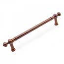 RK International [PH-4622-DC] Solid Brass Appliance/Door Pull Handle - Plain w/ Decorative Ends - Distressed Copper Finish - 12" C/C - 14 3/4" L