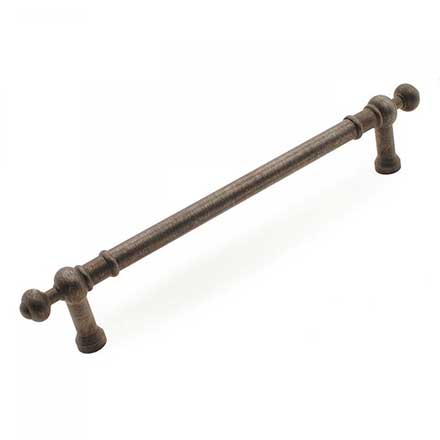 RK International [PH-4622-DN] Solid Brass Appliance/Door Pull Handle - Plain w/ Decorative Ends - Distressed Nickel Finish - 12&quot; C/C - 14 3/4&quot; L
