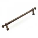RK International [PH-4622-DN] Solid Brass Appliance/Door Pull Handle - Plain w/ Decorative Ends - Distressed Nickel Finish - 12&quot; C/C - 14 3/4&quot; L