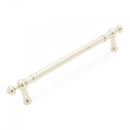 RK International [PH-4622-PN] Solid Brass Appliance/Door Pull Handle - Plain w/ Decorative Ends - Polished Nickel Finish - 12&quot; C/C - 14 3/4&quot; L