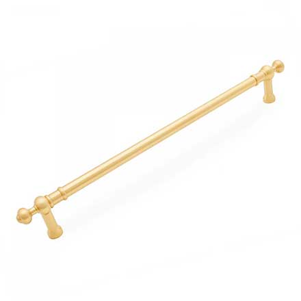 RK International [PH-4623-SB] Solid Brass Appliance/Door Pull Handle - Plain w/ Decorative Ends - Satin Brass Finish - 18" C/C - 21 1/4" L
