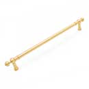 RK International [PH-4623-SB] Solid Brass Appliance/Door Pull Handle - Plain w/ Decorative Ends - Satin Brass Finish - 18" C/C - 21 1/4" L