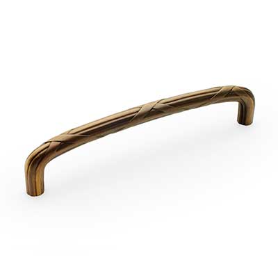 RK International [PH-4857-AE] Solid Brass Appliance/Door Pull Handle - Lines &amp; Crosses - Antique English Finish - 12&quot; C/C - 12 3/4&quot; L