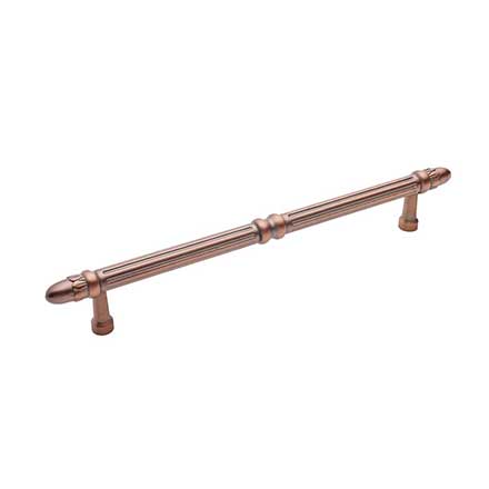 RK International [PH-4861-DC] Solid Brass Appliance/Door Pull Handle - Lined w/ Petal Ends - Distressed Copper Finish - 12" C/C - 15 1/2" L