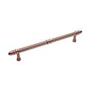 RK International [PH-4861-DC] Solid Brass Appliance/Door Pull Handle - Lined w/ Petal Ends - Distressed Copper Finish - 12&quot; C/C - 15 1/2&quot; L