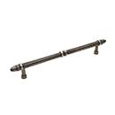 RK International [PH-4861-DN] Solid Brass Appliance/Door Pull Handle - Lined w/ Petal Ends - Distressed Nickel Finish - 12&quot; C/C - 15 1/2&quot; L