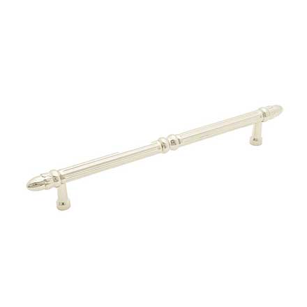 RK International [PH-4861-PN] Solid Brass Appliance/Door Pull Handle - Lined w/ Petal Ends - Polished Nickel Finish - 12" C/C - 15 1/2" L