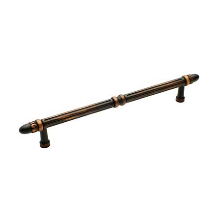 RK International [PH-4861-VB] Solid Brass Appliance/Door Pull Handle - Lined w/ Petal Ends - Valencia Bronze Finish - 12" C/C - 15 1/2" L