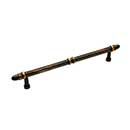 RK International [PH-4861-VB] Solid Brass Appliance/Door Pull Handle - Lined w/ Petal Ends - Valencia Bronze Finish - 12&quot; C/C - 15 1/2&quot; L