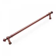 RK International [PH-4623-DC] Solid Brass Appliance/Door Pull Handle - Plain w/ Decorative Ends - Distressed Copper Finish - 18&quot; C/C - 21 1/4&quot; L