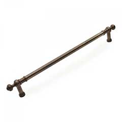 RK International [PH-4623-DN] Solid Brass Appliance/Door Pull Handle - Plain w/ Decorative Ends - Distressed Nickel Finish - 18&quot; C/C - 21 1/4&quot; L