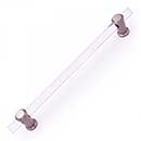 RK International [PH-7000-P] Lucite Appliance/Door Pull Handle - Radiance Series - Clear - Satin Nickel Finish - 12&quot; C/C - 15&quot; L