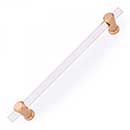 RK International [PH-7000-SB] Lucite Appliance/Door Pull Handle - Radiance Series - Clear - Satin Brass Finish - 12" C/C - 15" L