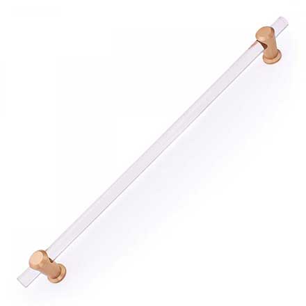 RK International [PH-7001-SB] Lucite Appliance/Door Pull Handle - Radiance Series - Clear - Satin Brass Finish - 18" C/C - 21" L