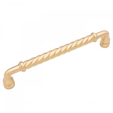 RK International [PH-4803-SB] Solid Brass Appliance/Door Pull Handle - Twisted Handle - Satin Brass Finish - 12" C/C - 13 1/4" L