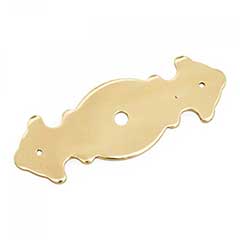 RK International [BP-1790] Solid Brass Cabinet Knob Backplate - Decorative Plate w/ One Hole - Polished Brass Finish - 3 1/2&quot; L