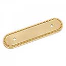 RK International [BP-1792-B] Solid Brass Cabinet Pull Backplate - Beaded Oblong - Polished Brass Finish - 5" L - 3" Centers