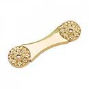 RK International [BP-382] Solid Brass Cabinet Pull Backplate - Flower - Polished Brass Finish - 3 3/4" L