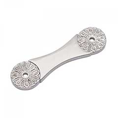 RK International [BP-382-P] Solid Brass Cabinet Pull Backplate - Flower - Satin Nickel Finish - 3 3/4&quot; L