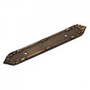 RK International [BP-385-AE] Solid Brass Cabinet Pull Backplate - Ornate Edge - Antique English Finish - 7 3/16" L - 3 1/2" Centers