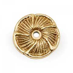 RK International [BP-483] Solid Brass Cabinet Knob Backplate - Daisy - Polished Brass Finish - 1 1/2&quot; Dia.