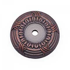 RK International [BP-485-DC] Solid Brass Cabinet Knob Backplate - Large Cross &amp; Petal - Distressed Copper Finish - 1 1/2&quot; Dia.