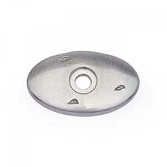 RK International [BP-488-P] Solid Brass Cabinet Knob Backplate - Distressed Oval - Satin Nickel Finish - 1 1/2" L