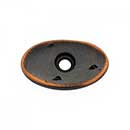 RK International [BP-488-VB] Solid Brass Cabinet Knob Backplate - Distressed Oval - Valencia Bronze Finish - 1 1/2" L