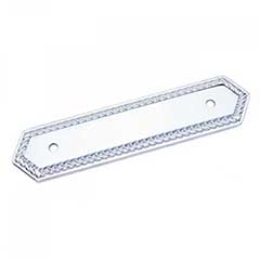 RK International [BP-7813-C] Solid Brass Cabinet Pull Backplate - Rope - Polished Chrome Finish - 5&quot; L - 3 1/2&quot; Centers