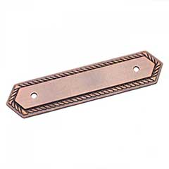 RK International [BP-7813] Solid Brass Cabinet Pull Backplate - Rope -  Polished Brass Finish - 5 L - 3 1/2 Centers