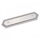 RK International [BP-7813-P] Solid Brass Cabinet Pull Backplate - Rope - Satin Nickel Finish - 5&quot; L - 3 1/2&quot; Centers