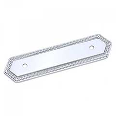 RK International [BP-7814-C] Solid Brass Cabinet Pull Backplate - Rope Bow - Chrome Finish - 5&quot; L - 3&quot; Centers