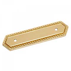 RK International [BP-7814] Solid Brass Cabinet Pull Backplate - Rope Bow - Polished Brass Finish - 5&quot; L - 3&quot; Centers