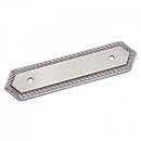 RK International [BP-7814-P] Solid Brass Cabinet Pull Backplate - Rope Bow - Satin Nickel Finish - 5&quot; L - 3&quot; Centers