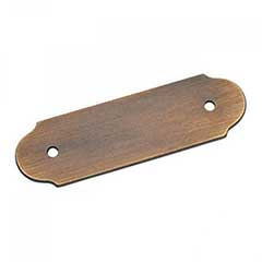 RK International [BP-7818-AE] Solid Brass Cabinet Pull Backplate - Plain Bow - Antique English Finish - 4 1/2&quot; L - 3&quot; Centers