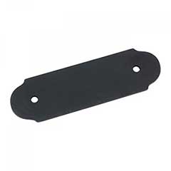 RK International [BP-7818-BL] Solid Brass Cabinet Pull Backplate - Plain Bow - Black Finish - 4 1/2&quot; L - 3&quot; Centers